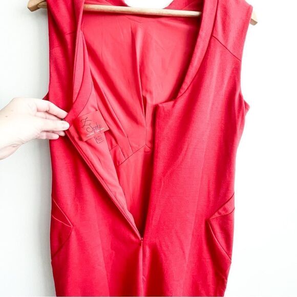 Z Spoke By Zac Posen Red Cocktail Dress Knit Stretch Women's 10 Lined - Picture 5 of 9